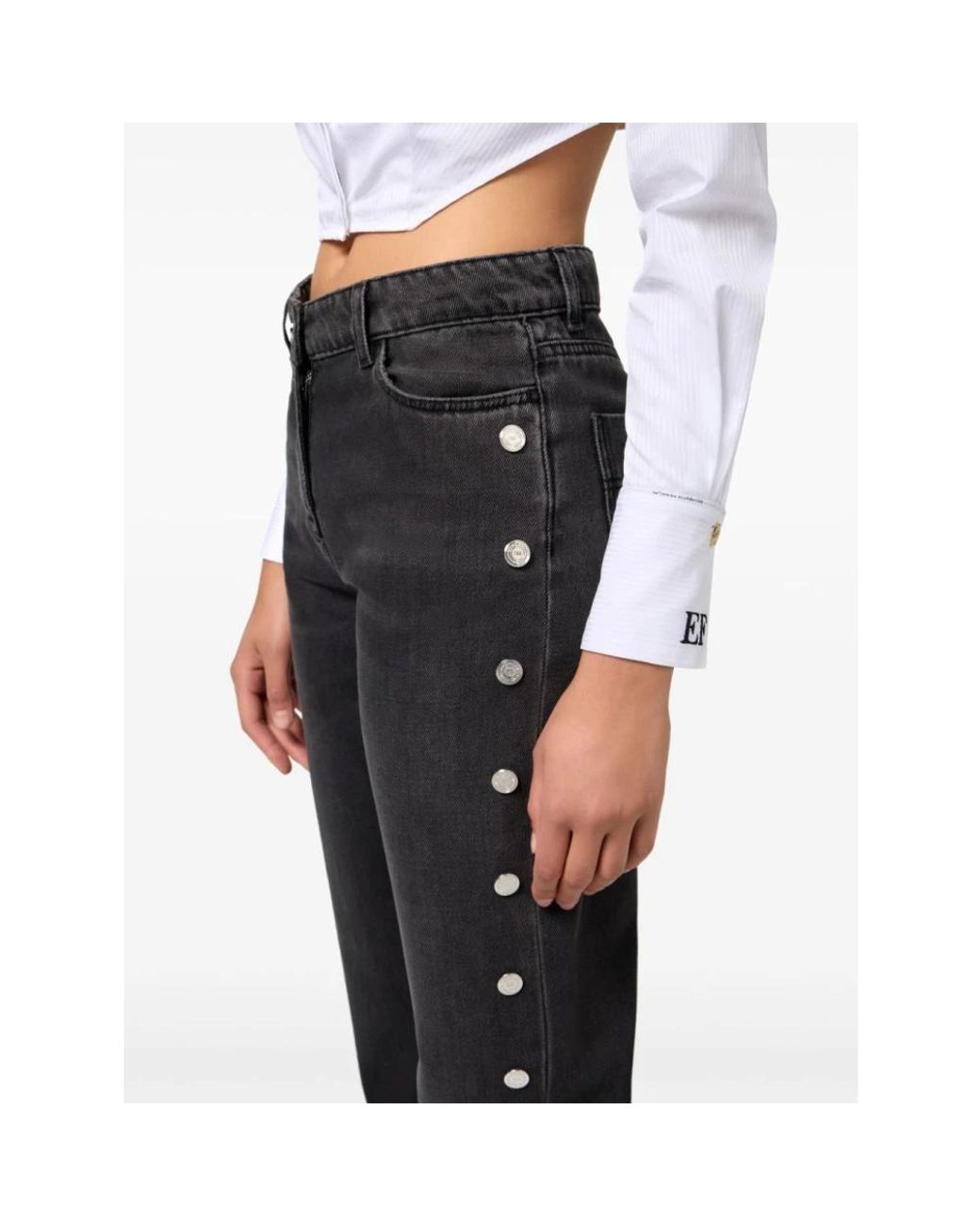 Elisabetta Franchi Black Boot-Cut Jeans
