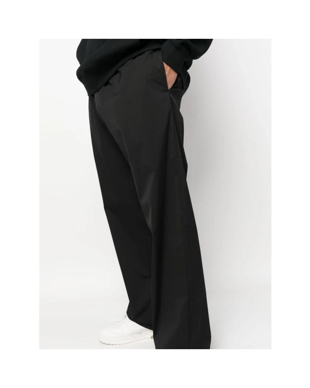Palm Angels Black Wide Trousers for men