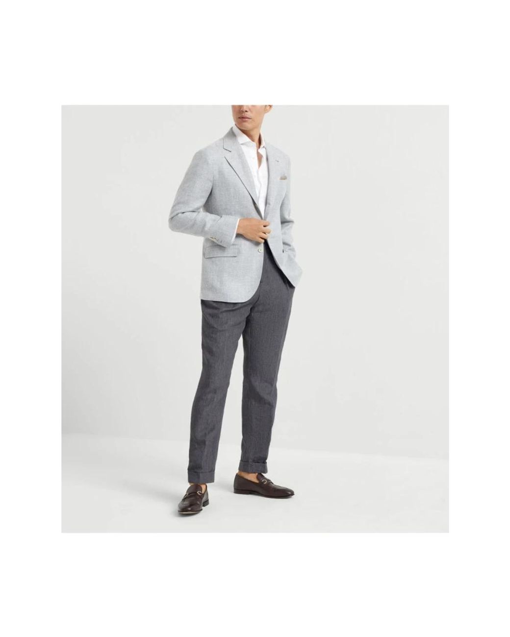 Brunello Cucinelli White Formal Shirts for men