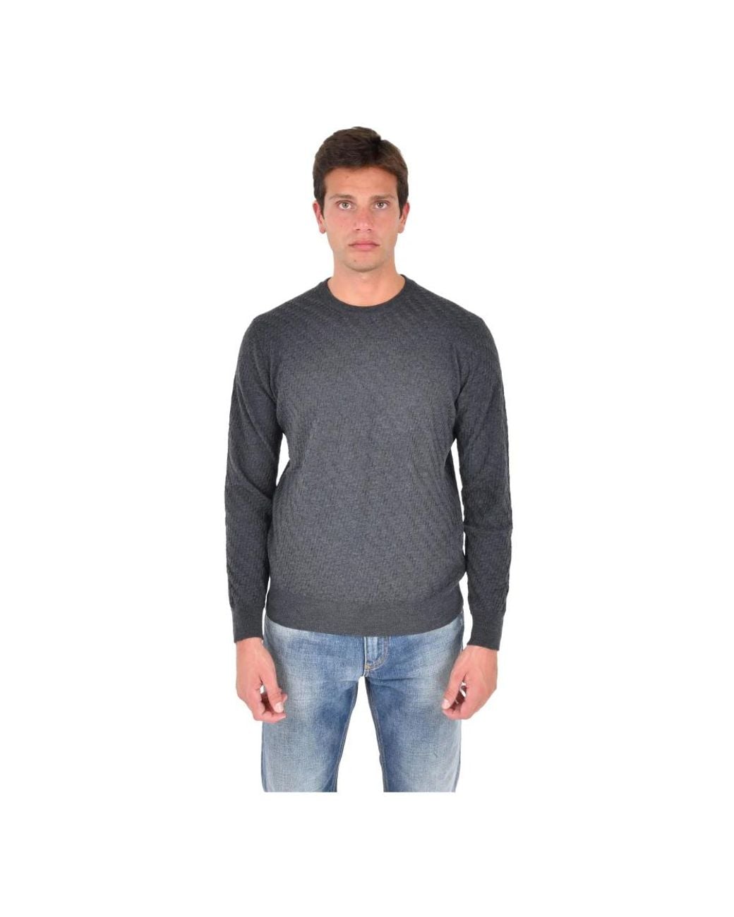 Low Brand Gray Round-Neck Knitwear for men