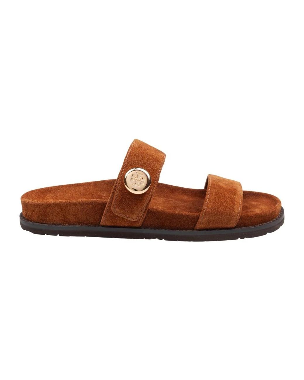 Tory Burch Schoenen ,Bruin ,Suède Romy Sport Slide in het Brown