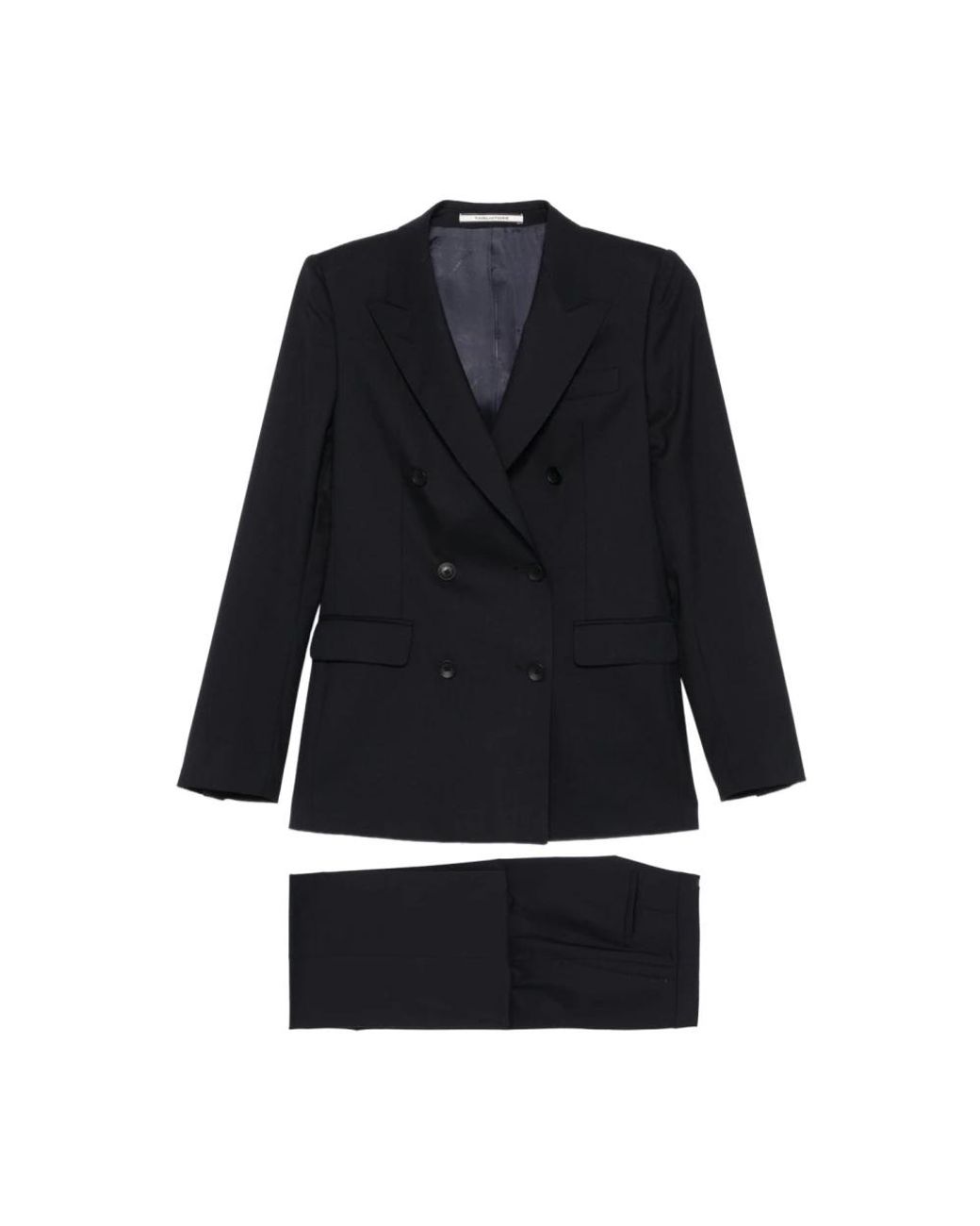 Tagliatore Black Double Breasted Suits
