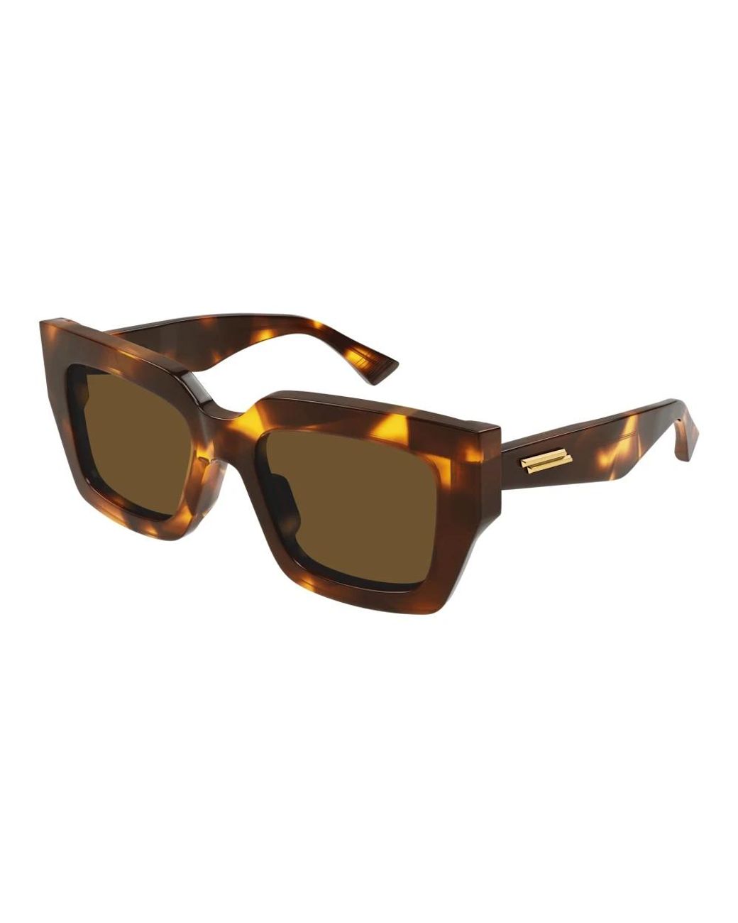 Bottega Veneta Accessoires ,Bruin ,Leer Squared Zonnebrillen in het Brown