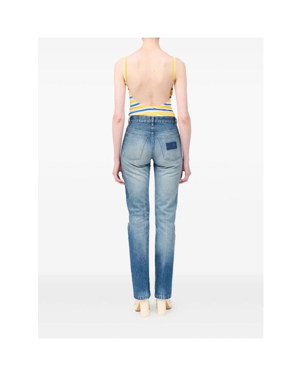 MM6 by Maison Margiela Blue Straight Jeans