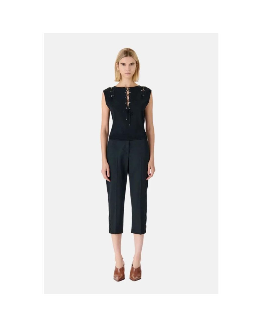 IRO Black Cropped Trousers