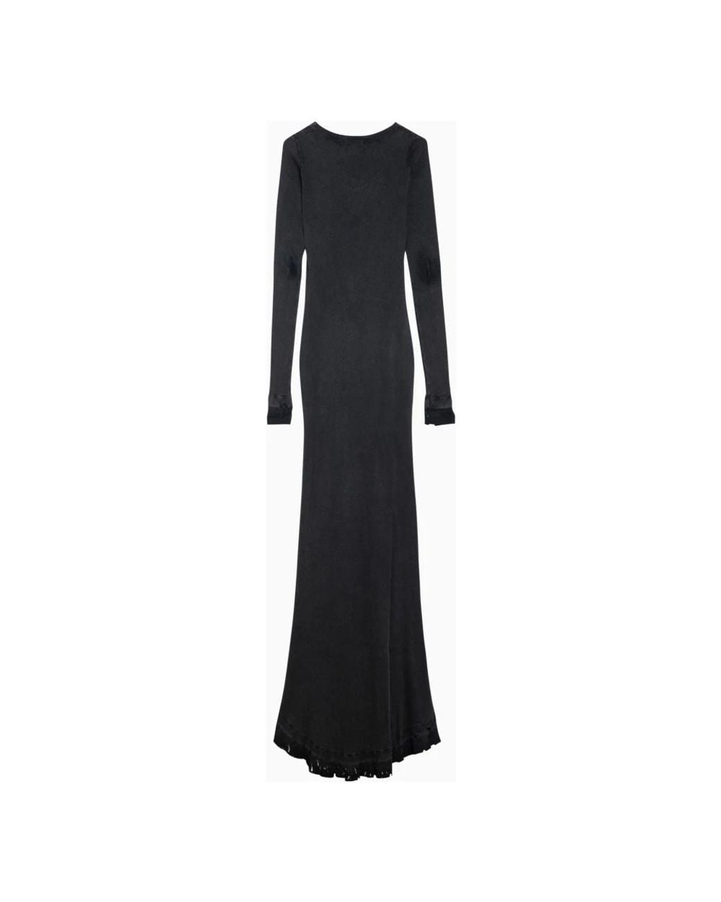 Balenciaga Black Cotton Maxi Lingerie Dress