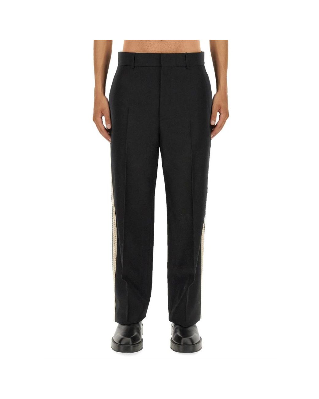 Palm Angels Black Straight Trousers for men
