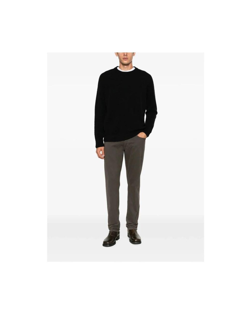 ATOMOFACTORY Black Round-Neck Knitwear for men