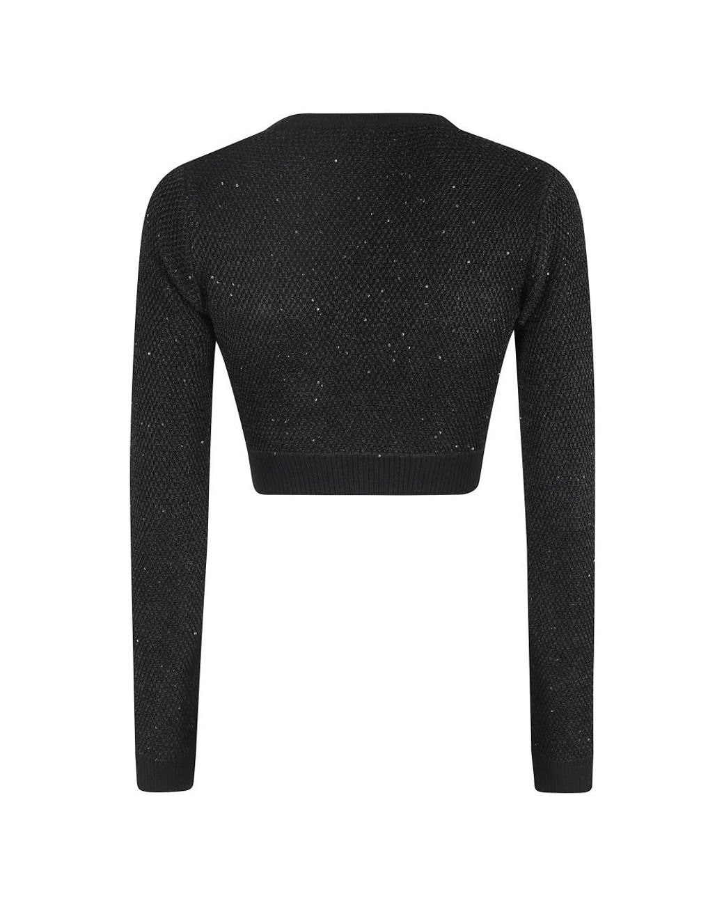 Elisabetta Franchi Black Round-Neck Knitwear