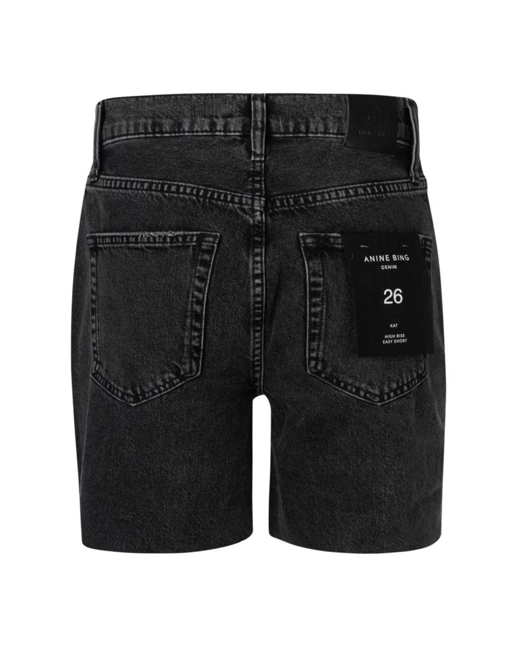 Anine Bing Black Denim Shorts