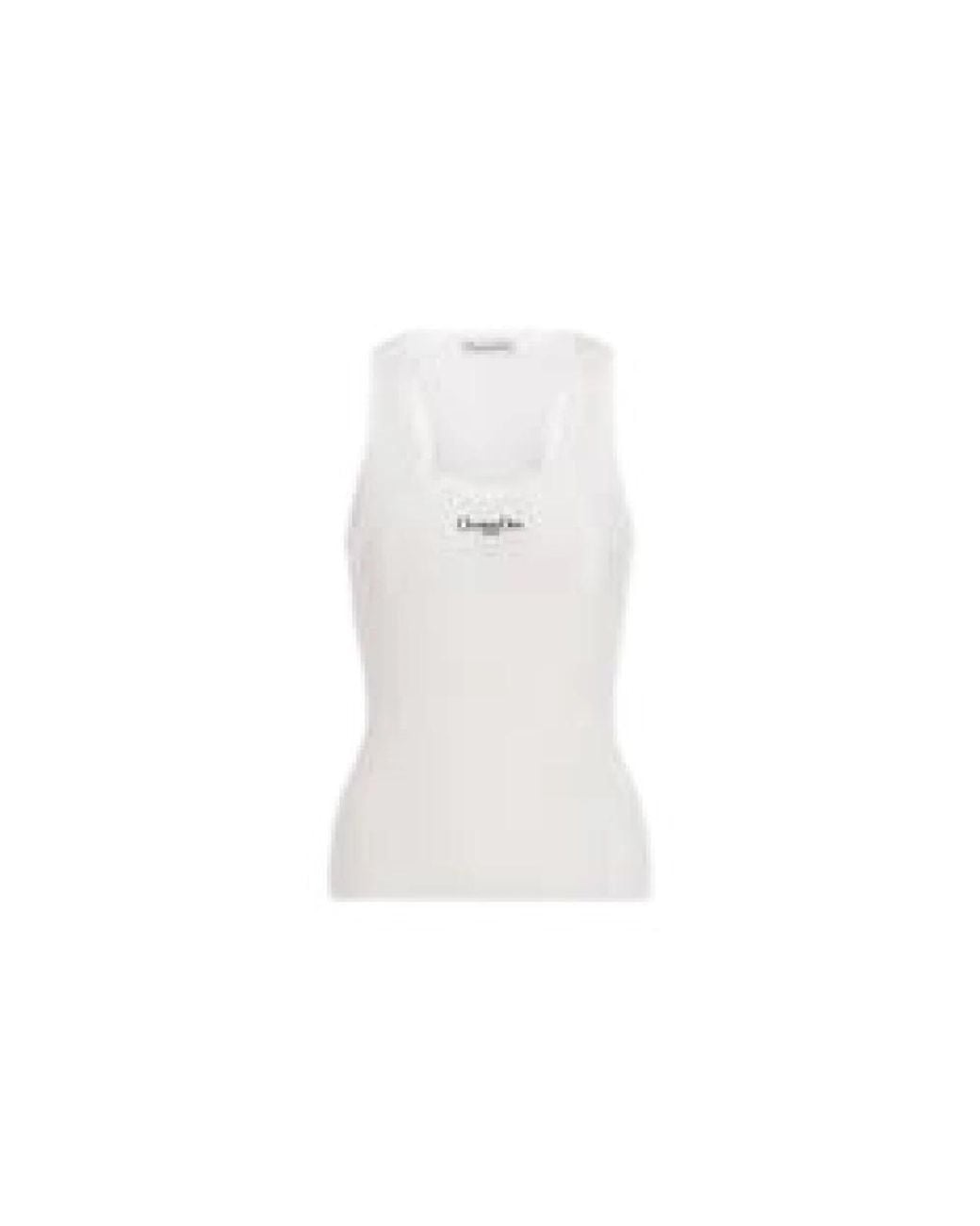 Dior White Sleeveless Tops