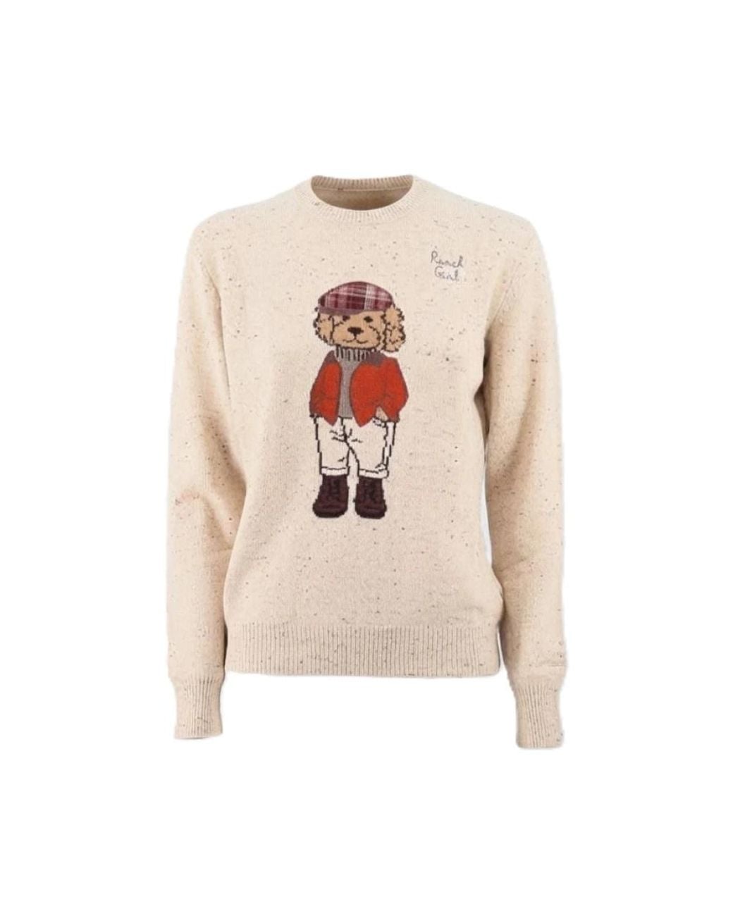 Mc2 Saint Barth White Round-Neck Knitwear