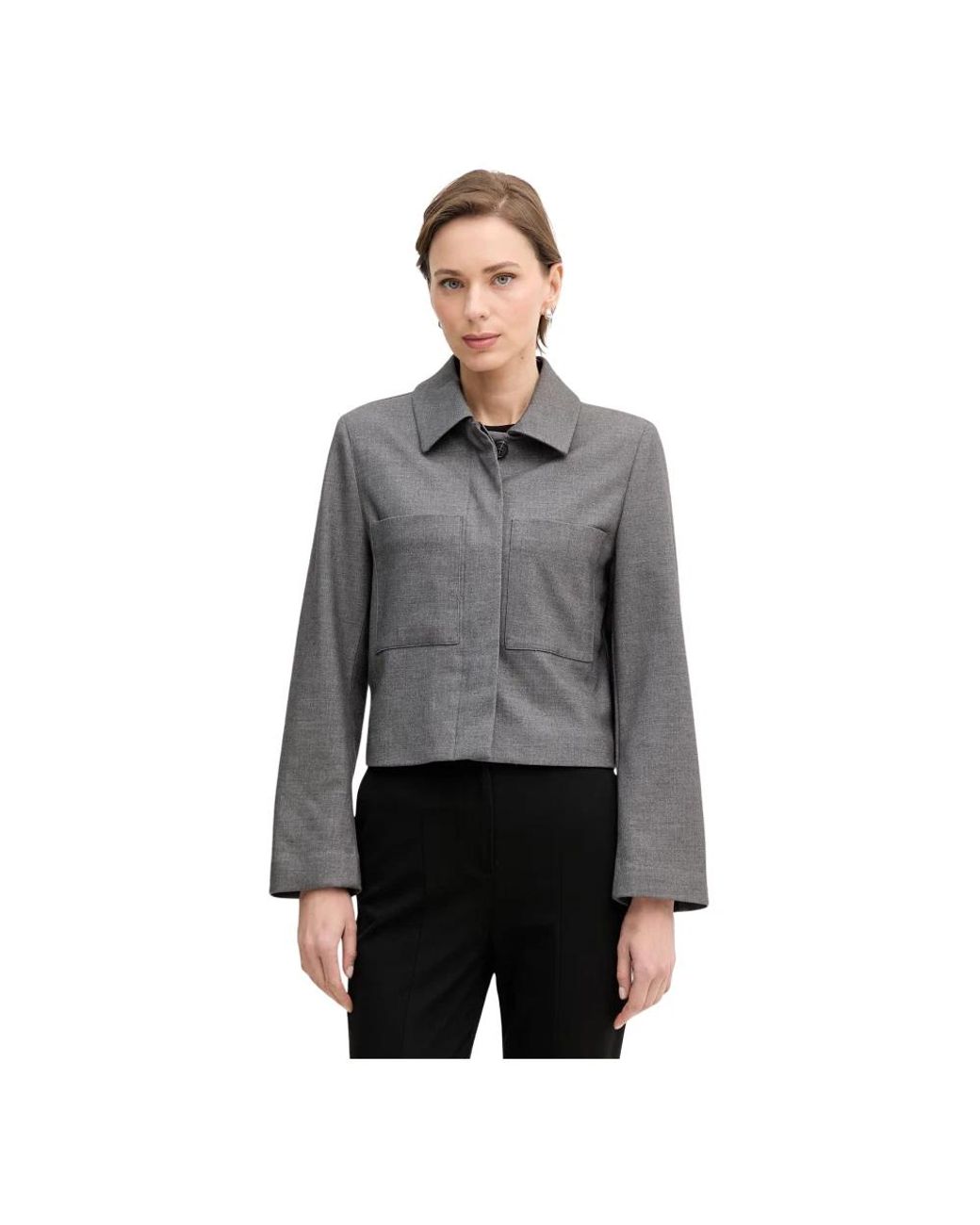 Benetton Cropped Jacket in het Gray