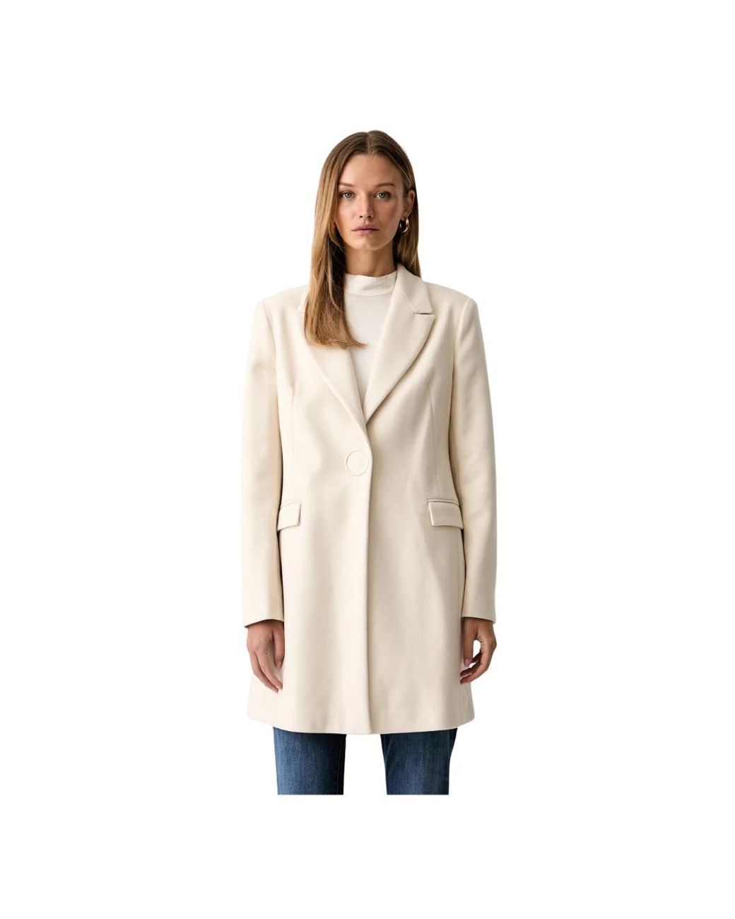 Fracomina Natural Single-Breasted Coats