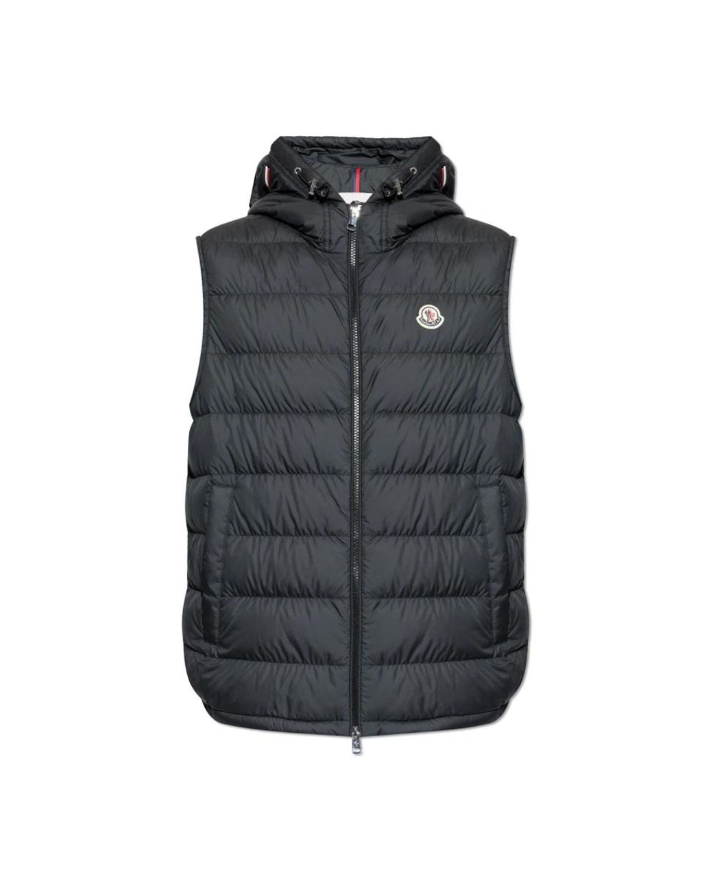 Moncler Jassen ,Zwart ,Polyester Marseillan Down Vest Met Capuchon in het Black voor heren