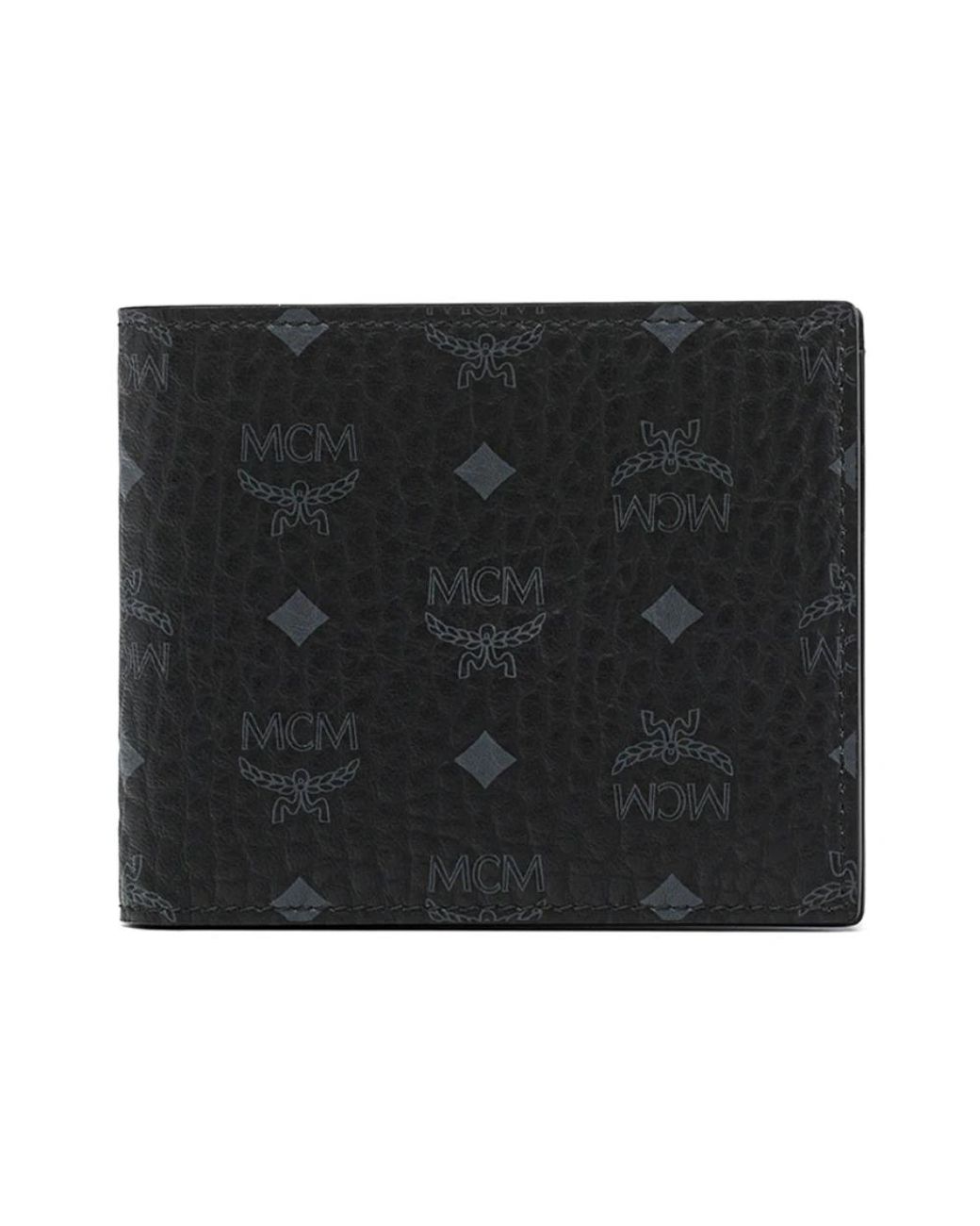 MCM Accessoires ,Zwart ,Leer Bi-Fold Portemonnee in het Black