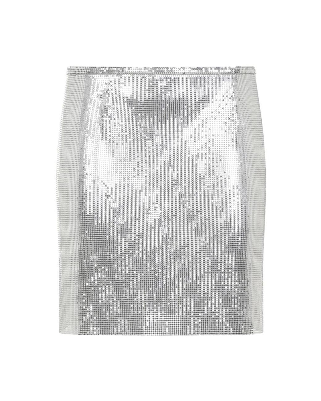 Rabanne Rokken ,Grijs ,Zilveren Mini Rok in het Gray