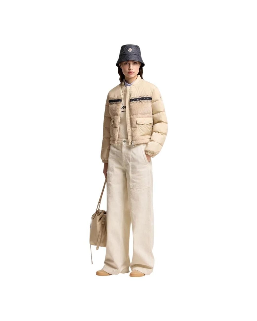 Moncler Natural Achillee Teddy Down Bomber