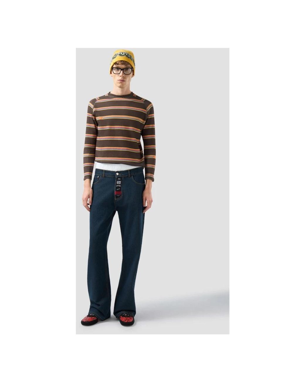 Gcds Brown Long Sleeve T-Shirts for men