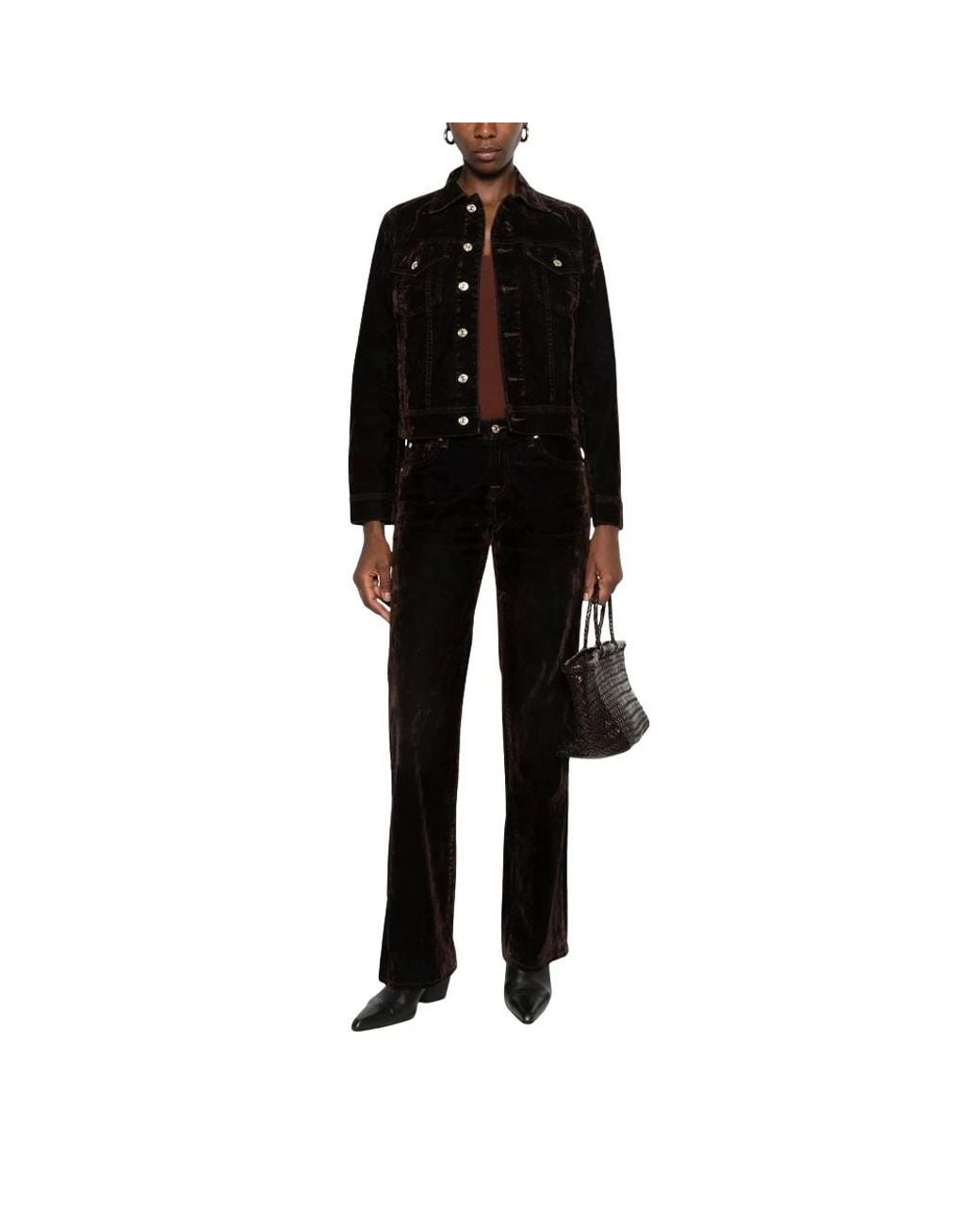 7 For All Mankind Black Straight Fit Jeans