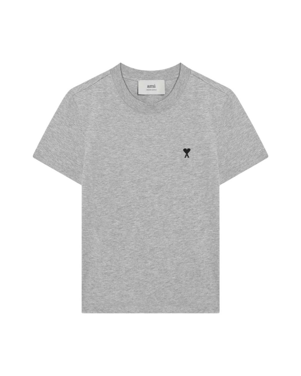 AMI Tops ,Grijs ,Katoen Katoenen T-Shirts En Polos in het Gray voor heren