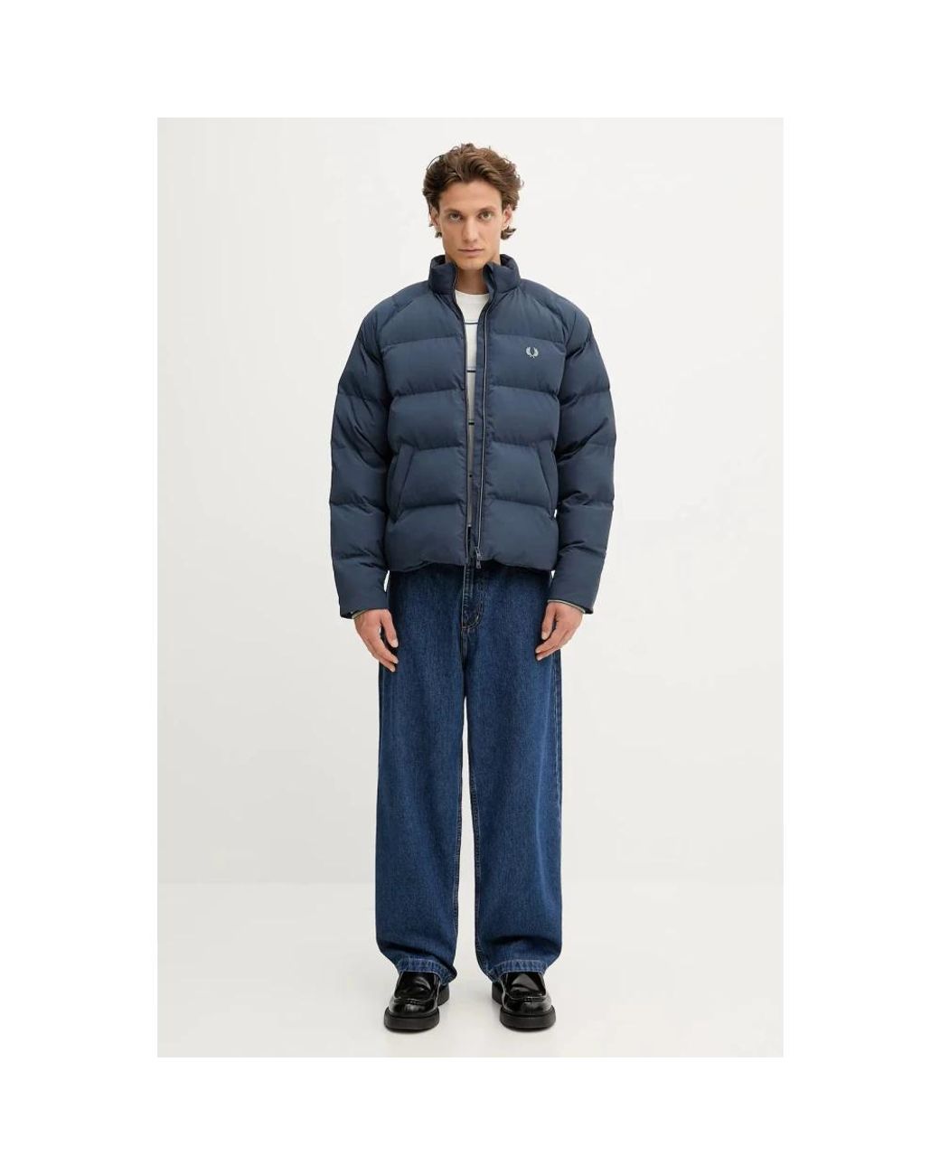 Fred Perry Jassen ,Blauw ,Leer Gevoerde Jas in het Blue voor heren