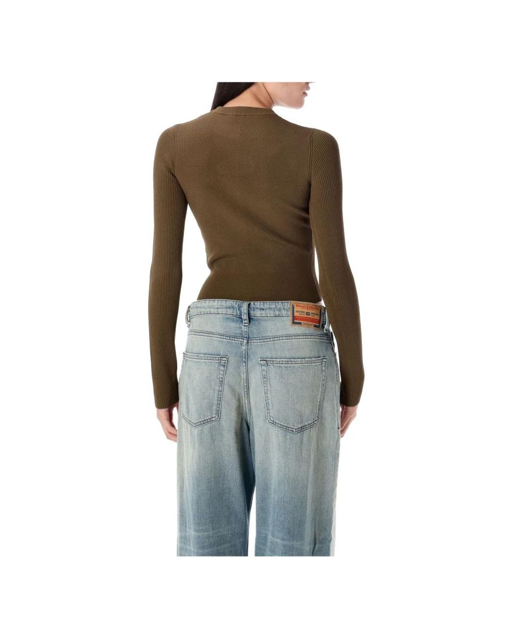 DIESEL Green Round-Neck Knitwear