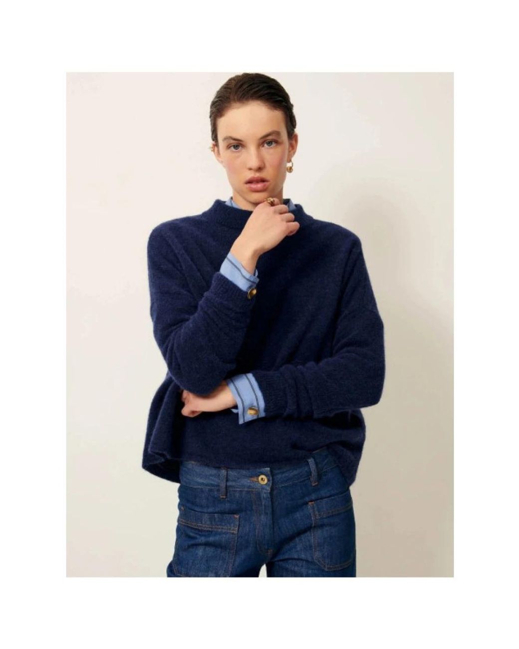 Sessun Blue Round-Neck Knitwear