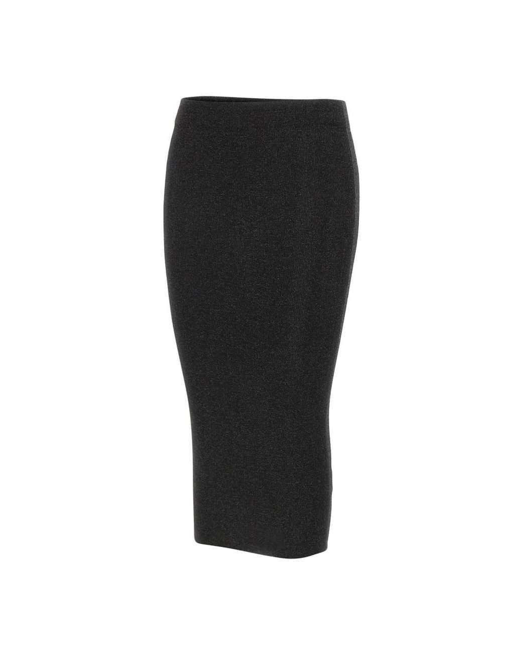 Kangra Gebreide Longuette Rok in het Black