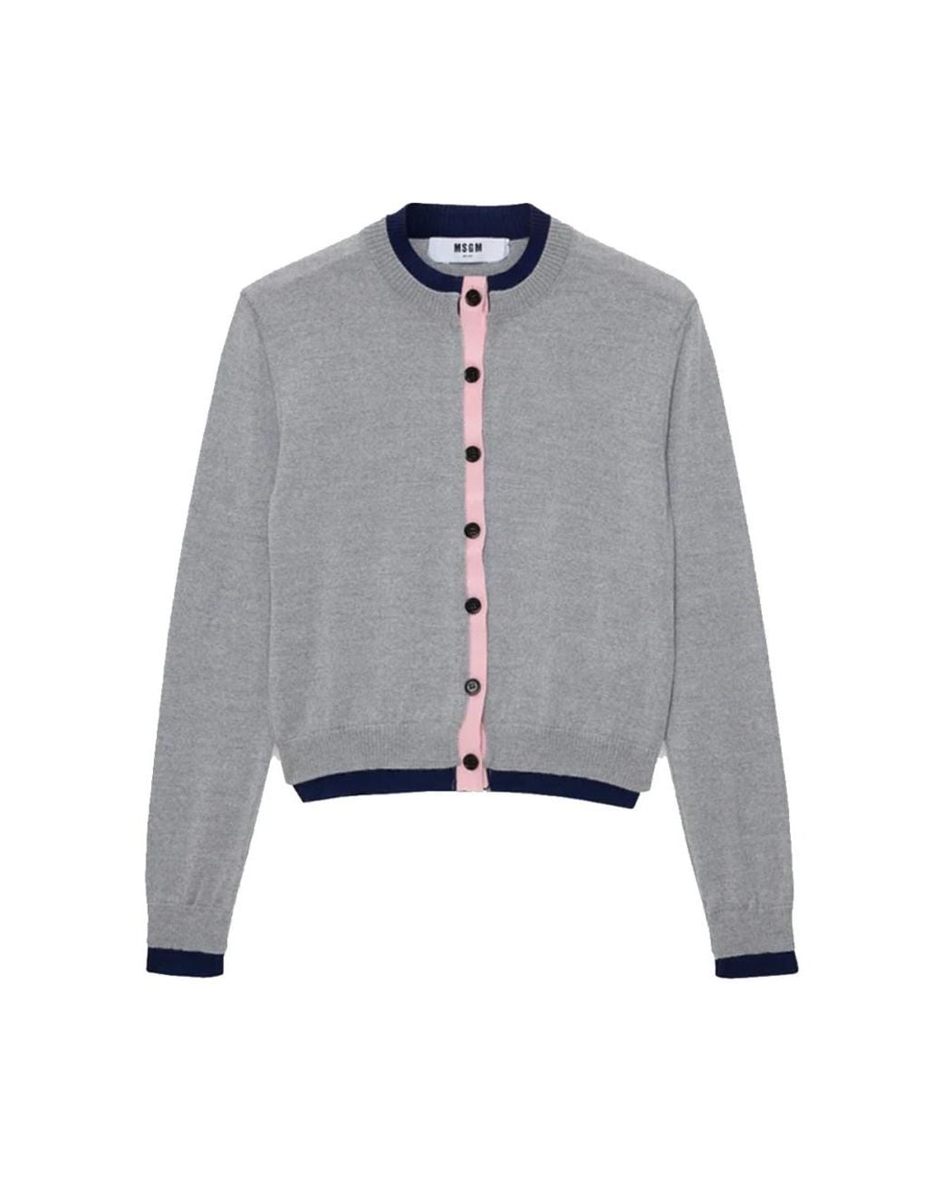 MSGM Cardigan Met Dubbele Rand in het Gray