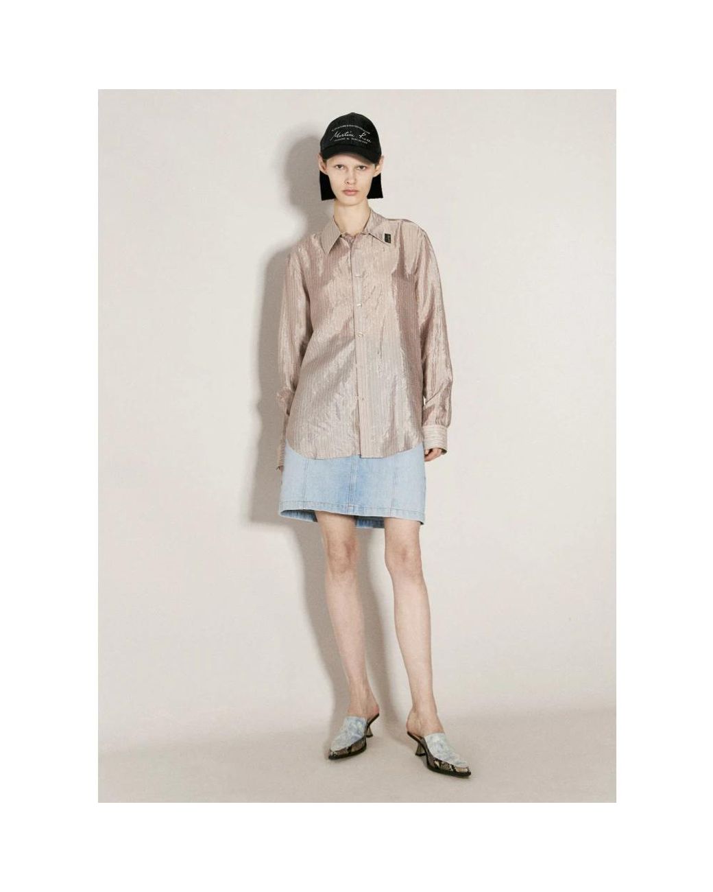 Martine Rose Blue Denim Skirts