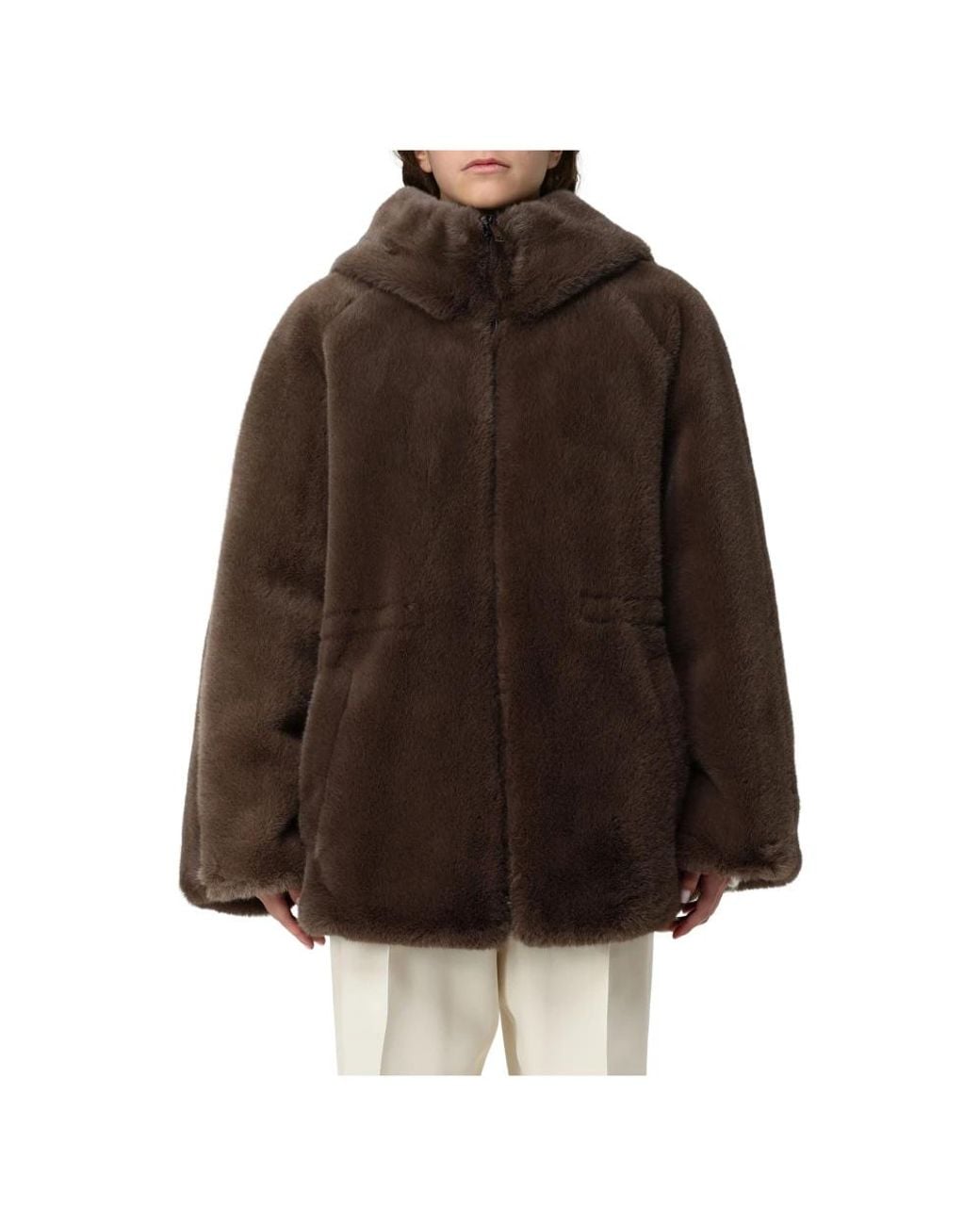 Emporio Armani Brown Faux Fur & Shearling Jackets