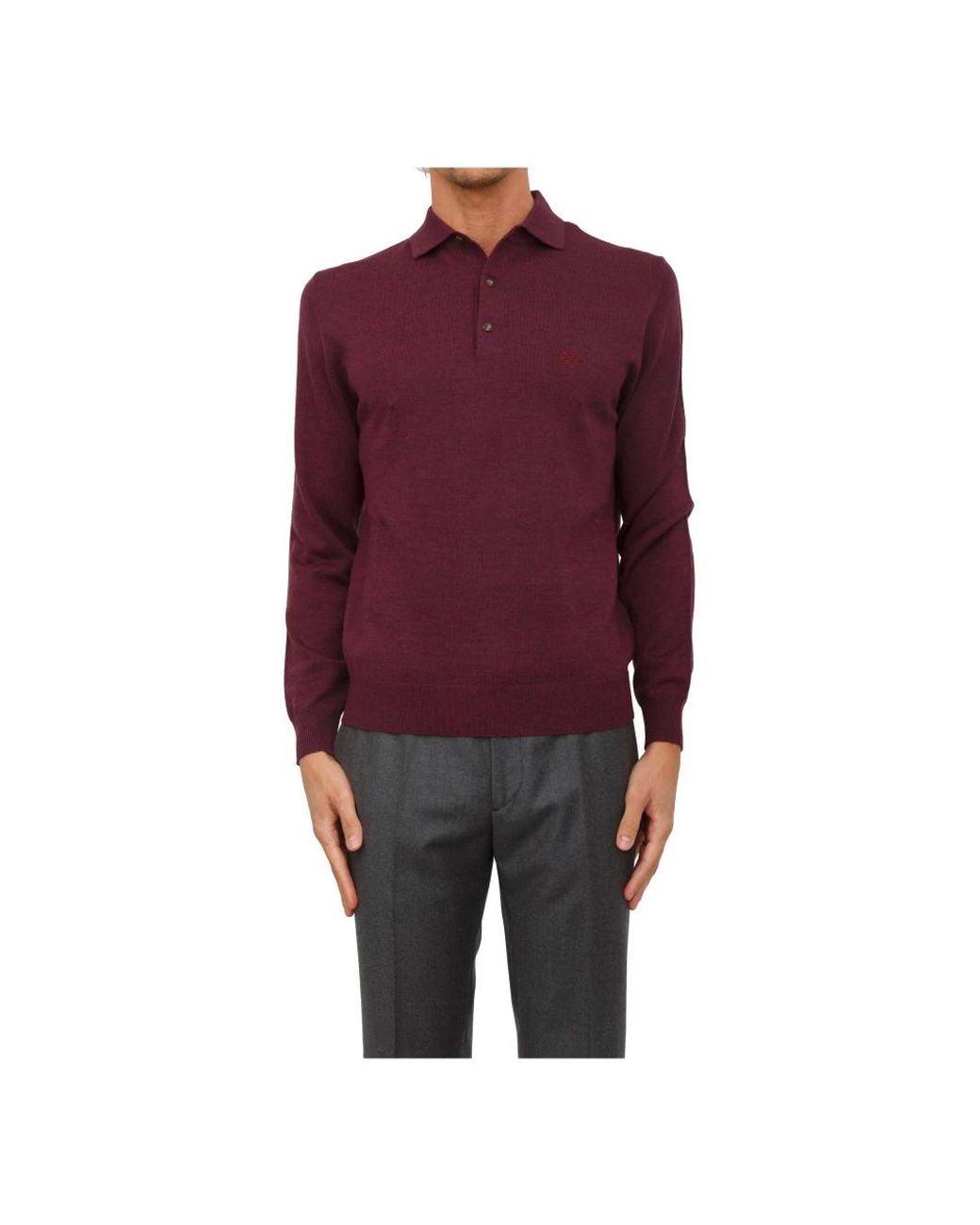 Etro Truien & Vesten ,Rood ,Wol Gebreide Polo L/S in het Purple voor heren