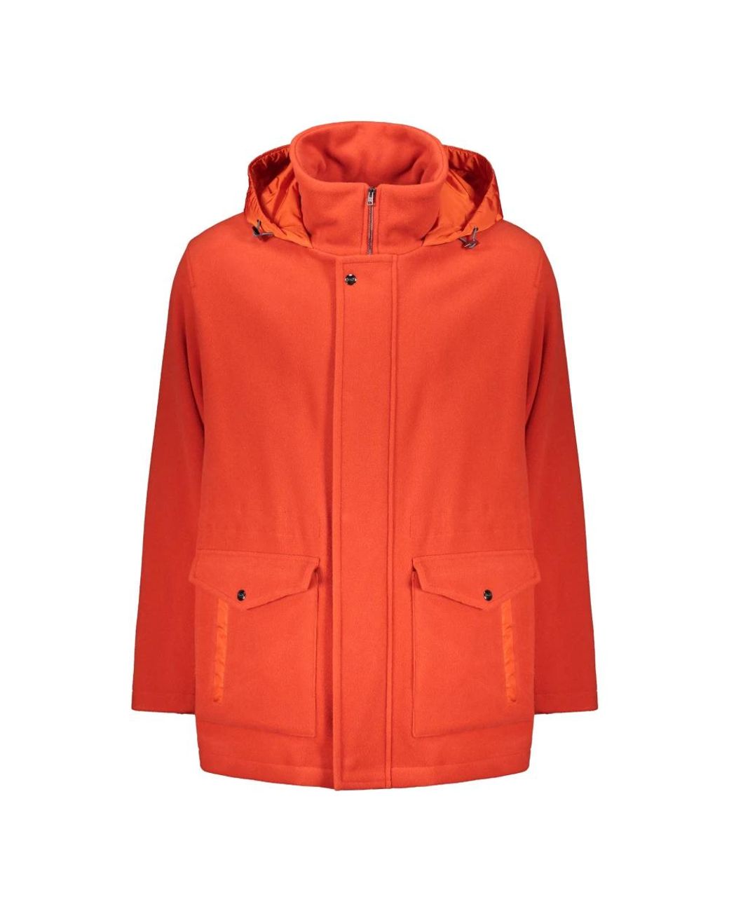 Herno Jassen ,Rood ,Wol Wollen Parka Met Technische Stof in het Red voor heren