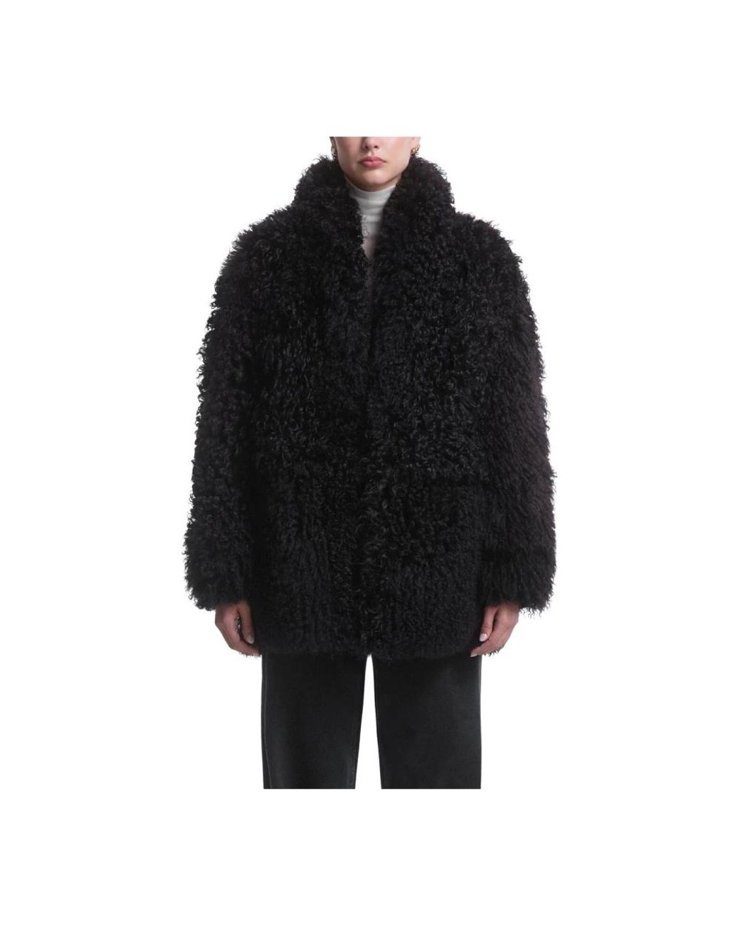 Nour Hammour Black Faux Fur & Shearling Jackets