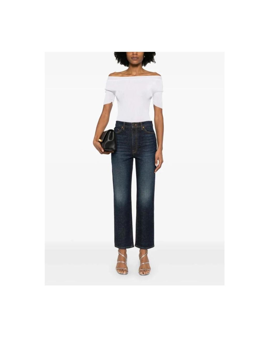 Khaite White Round-Neck Knitwear