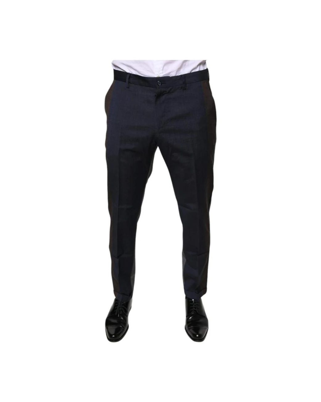 Dolce & Gabbana Broek Broek Met Klassieke Pasvorm En Strepen Aan De Zijkant in het Blue voor heren