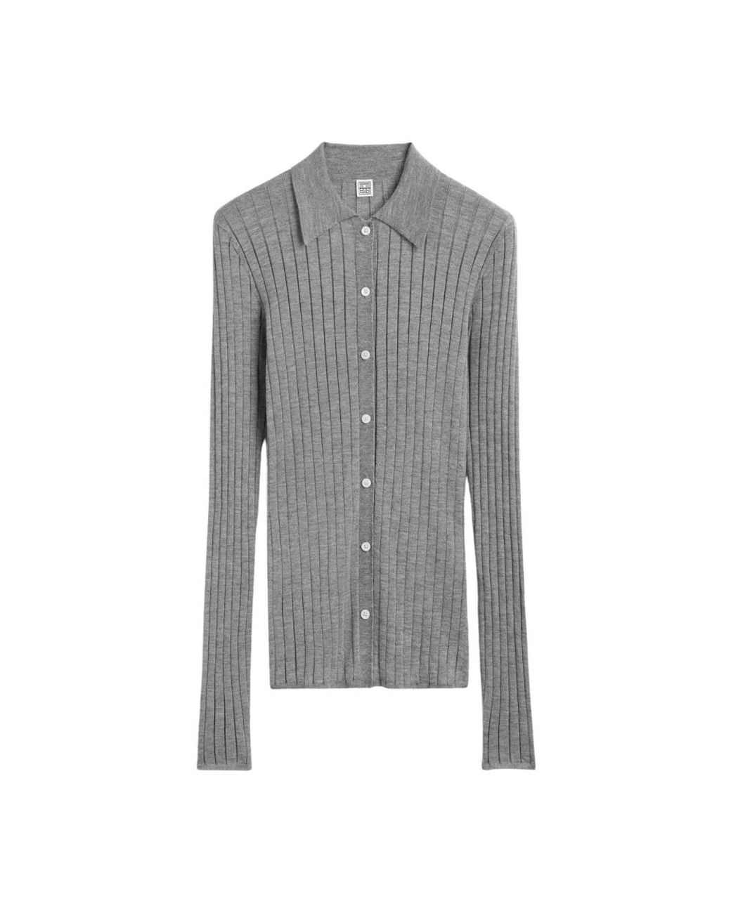 Totême Slim Ribbed Shirt in het Gray