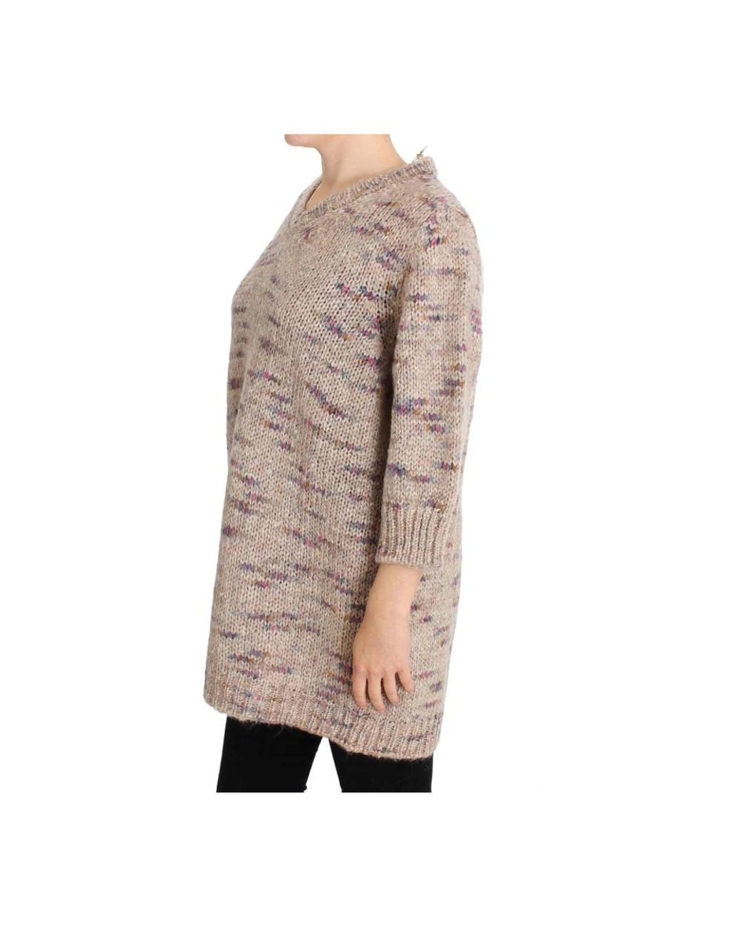 Pink Memories Natural V-Neck Knitwear