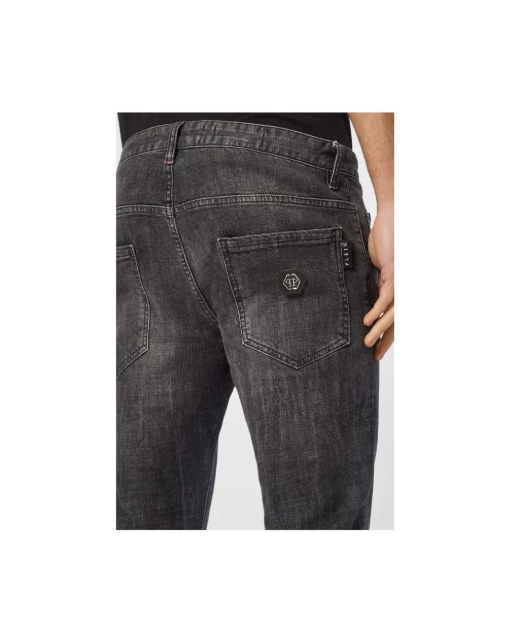 Philipp Plein Black Slim Fit Jeans for men