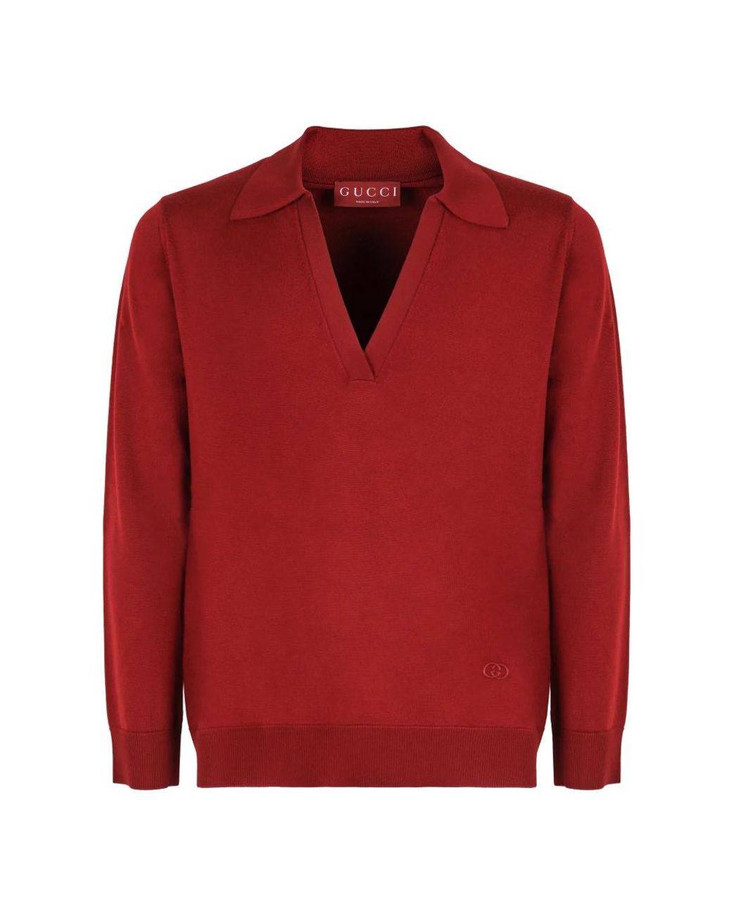 Gucci Red V-Neck Knitwear