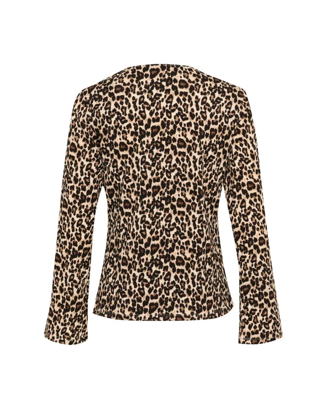 Saint Tropez Overhemden ,Veelkleurig ,Zwarte Luipaardprint Blouse in het Brown