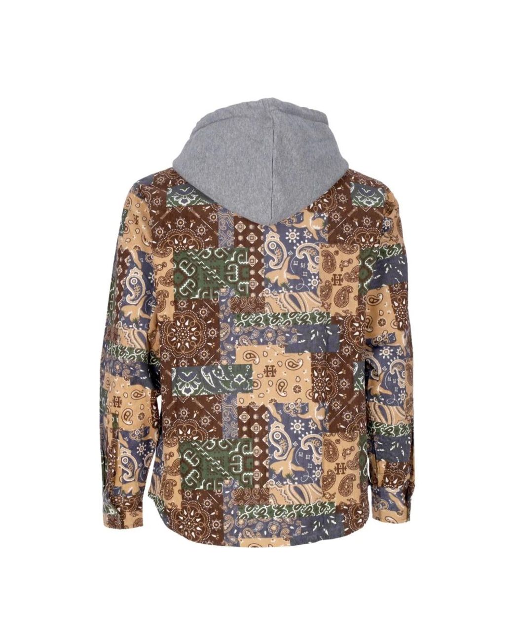 Huf Gray Patchwork Cord Hooded Jacket