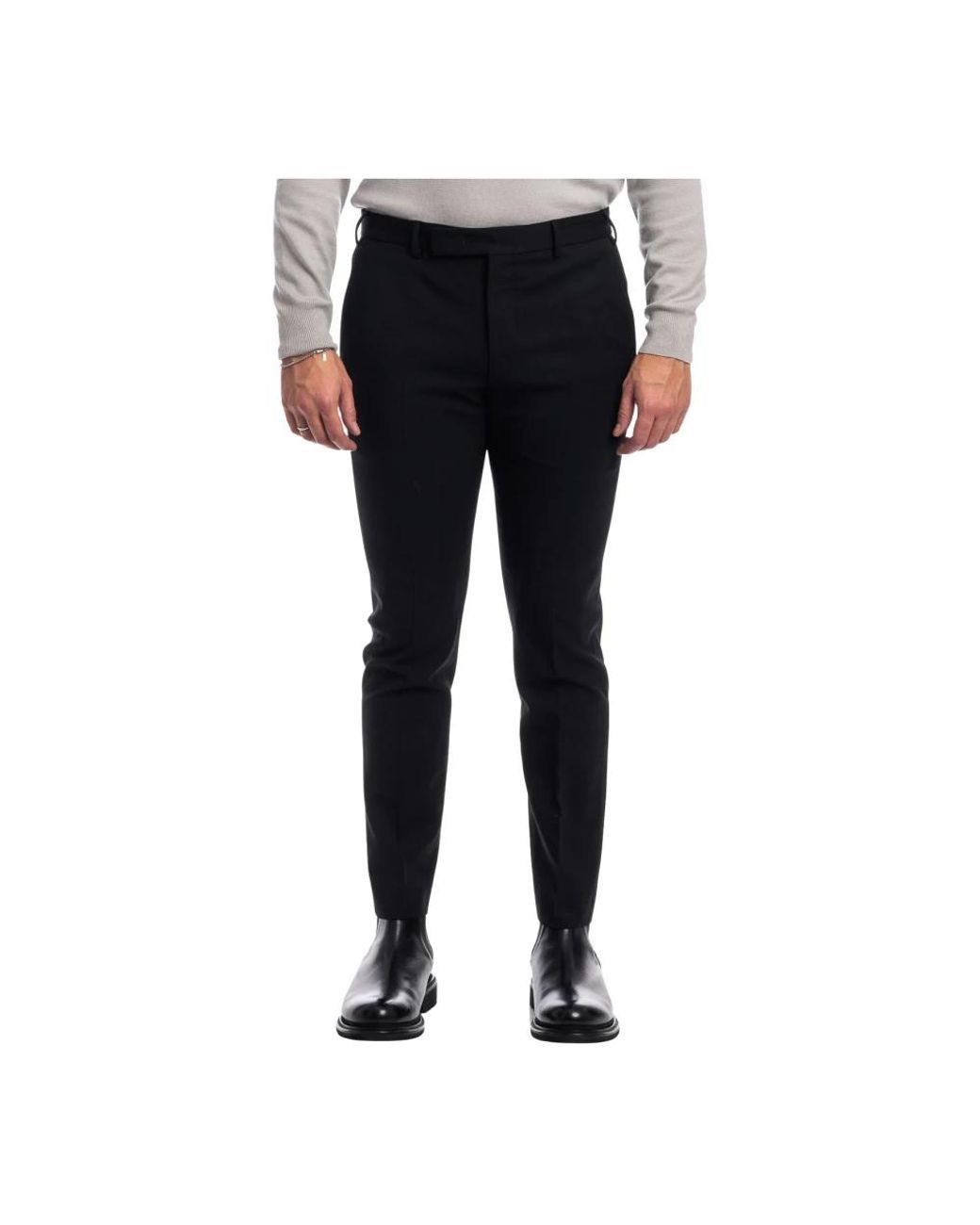 PT01 Black Skinny Trousers for men