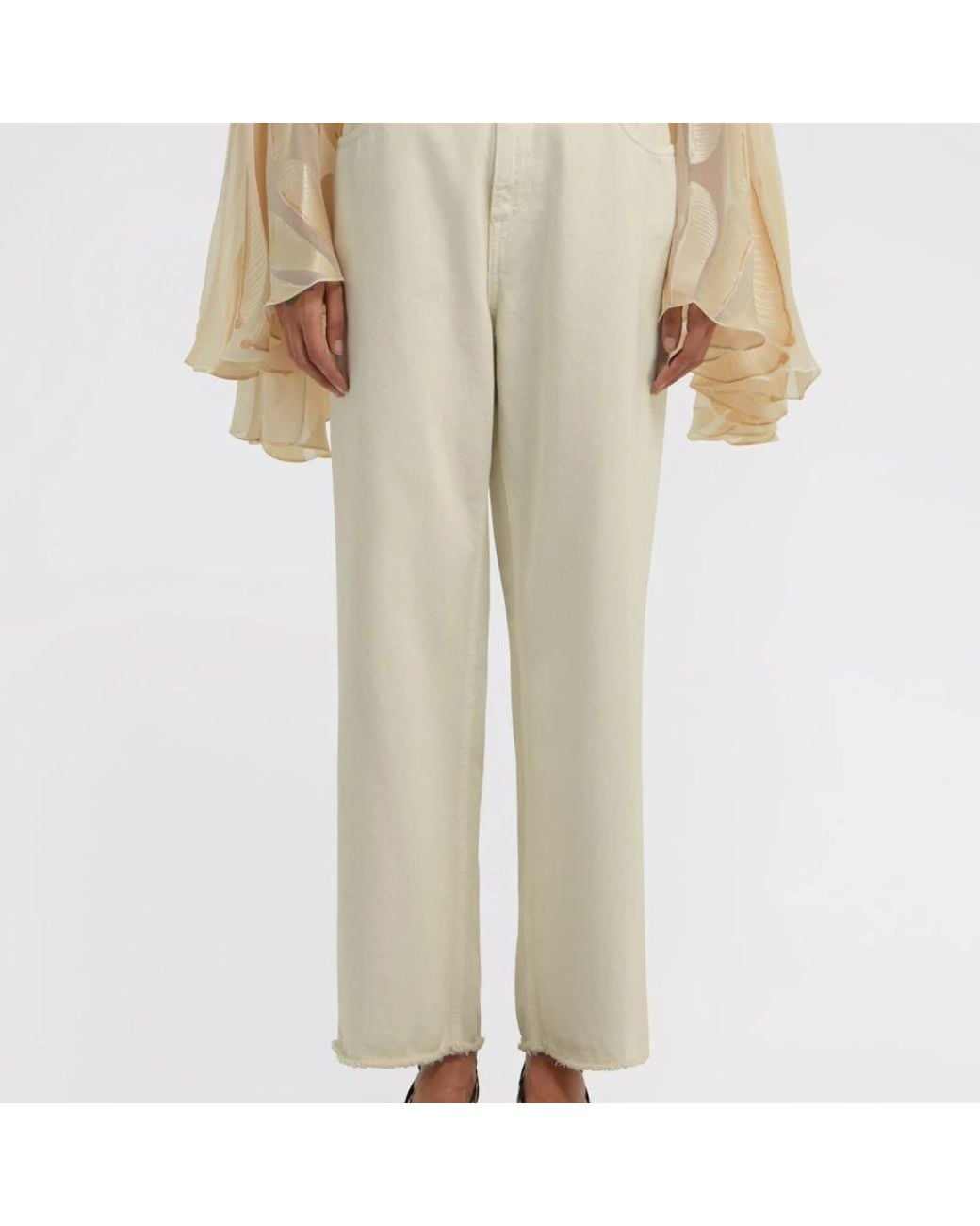 Roberto Cavalli White Wide Jeans