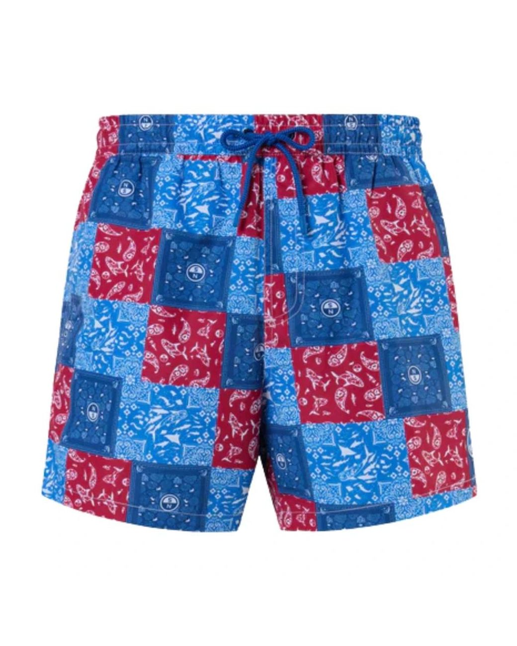 North Sails Badmode ,Veelkleurig ,Polyester Grafische Print Strand Boxershorts in het Blue voor heren