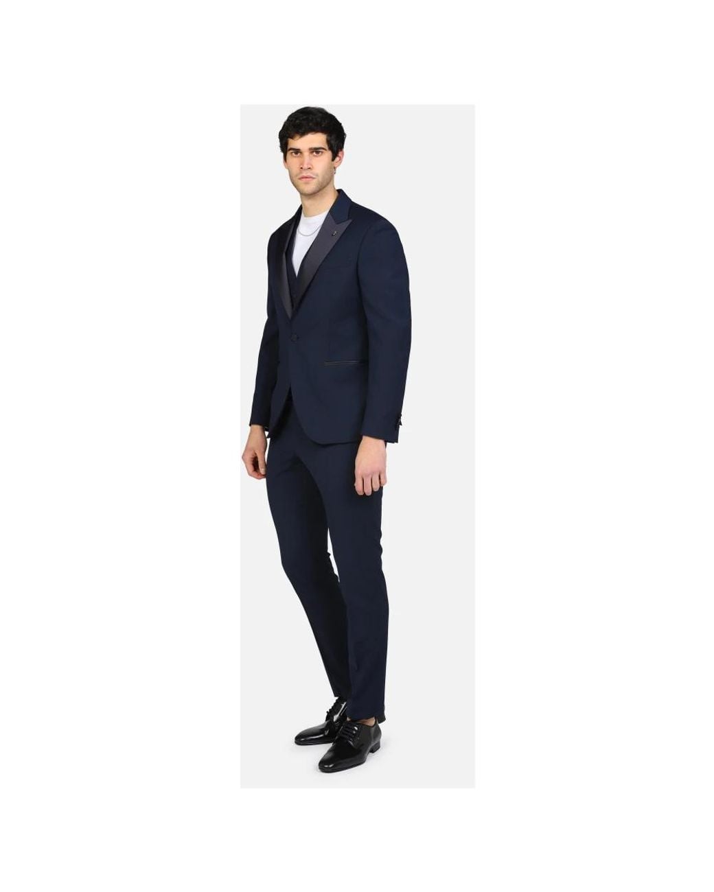 Manuel Ritz Blue Single Breasted Suits for men