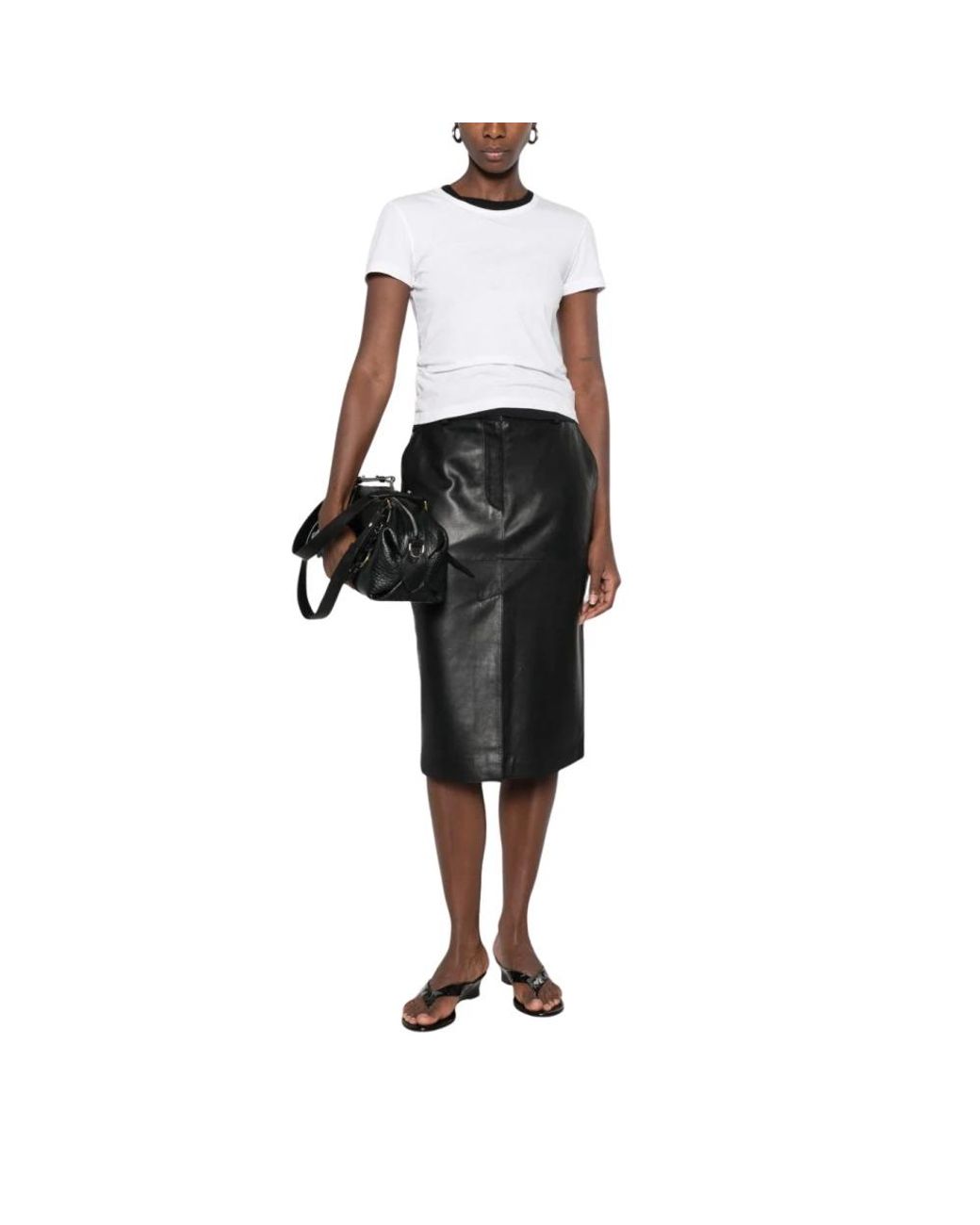 P.A.R.O.S.H. Black Leather Skirts
