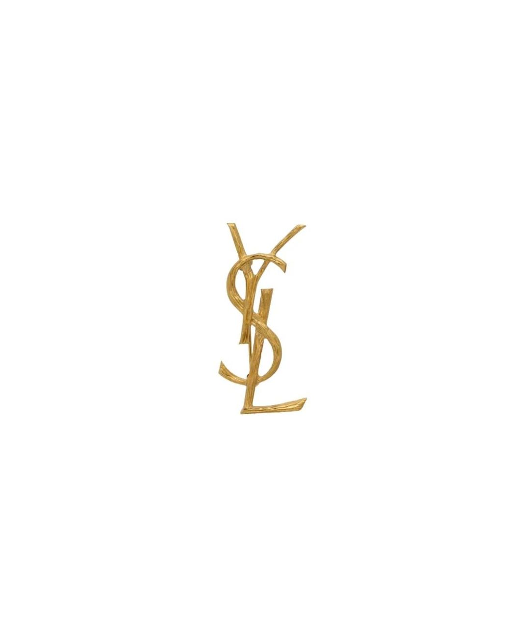 Saint Laurent Metallic Metall Cassandre Monogrammbrosche