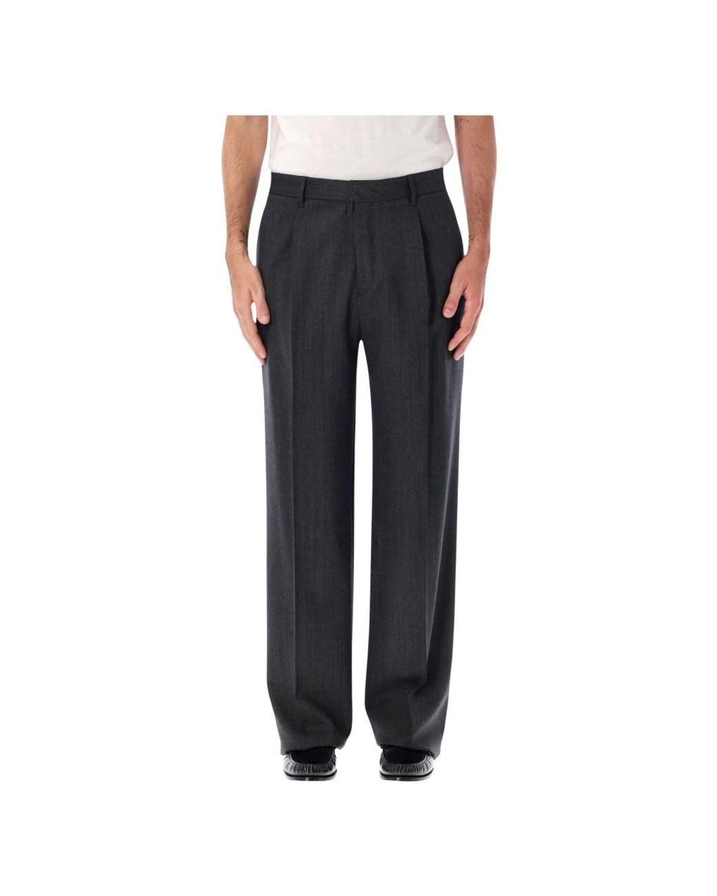 Lardini Black Wide Trousers for men